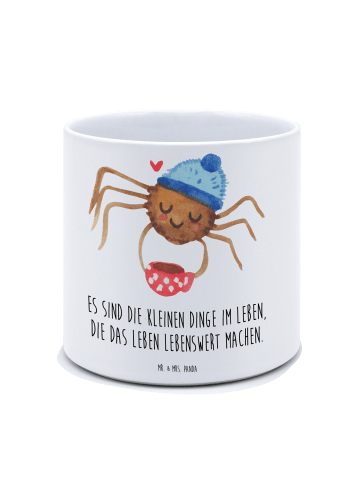 Mr. & Mrs. Panda XL Blumentopf Spinne Agathe Kaffee mit Spruch in Weiß