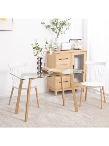 HOMCOM Esstisch-120L x 60B x 76H cm-Transparent