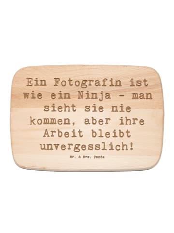 Mr. & Mrs. Panda Schneidebrett Spruch Fotografin Ninja mit Spruch in Transparent