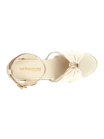 Les Tropéziennes par M Belarbi Blondel-Sandalen mit Keilabsatz aus Leder Beige