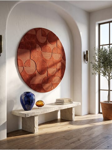 KADIMA DESIGN Teppich Wolle für Fußbodenheizung DEBEN modern Wohnzimmer Diele in Terrakotta