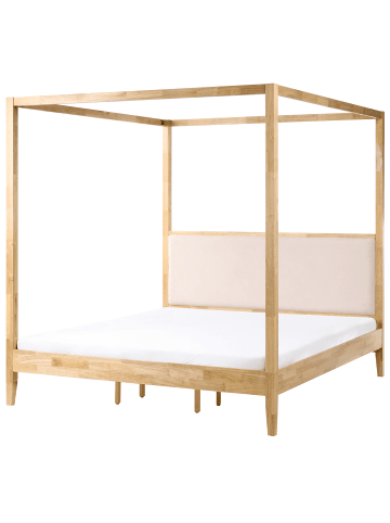 Beliani Doppelbett HAILLICOURT in Braun/Beige - (W) 185 x (H) 195 x (L) 206 cm