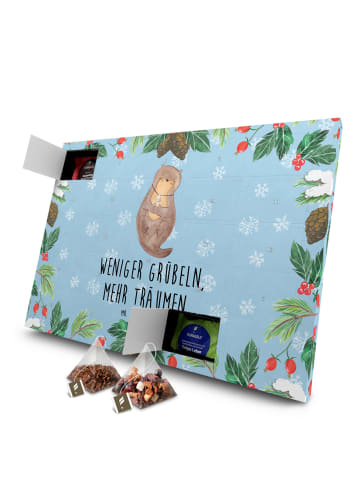 Mr. & Mrs. Panda Adventskalender Otter Muschel mit Spruch in Eisblau