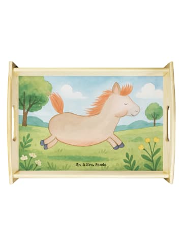Mr. & Mrs. Panda Serviertablett Pferd Springen Design ohne Spruch in Weiß