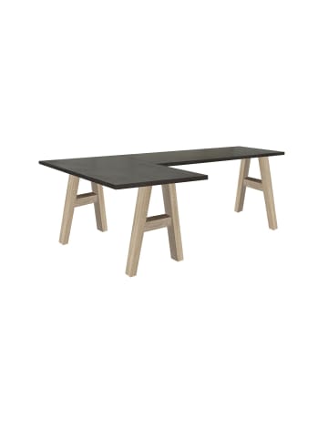 58 aufm Kessel ECKSCHREIBTISCH Eda 2 210 x 120 x 75 Computertisch Eiche sägerau/Graphit