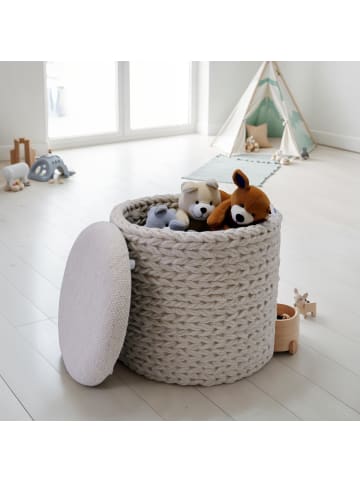 FineBuy Hocker und Sitzsäcke in Beige / Stoff / 40x40x45