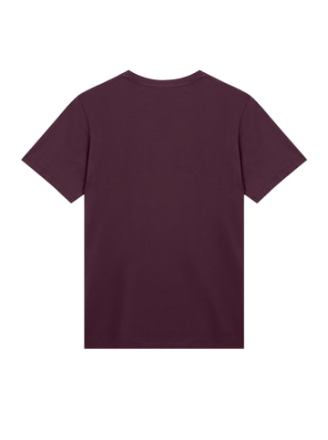 F4NT4STIC T-Shirt Smiley Split Wordmark light Bestickt in maroon