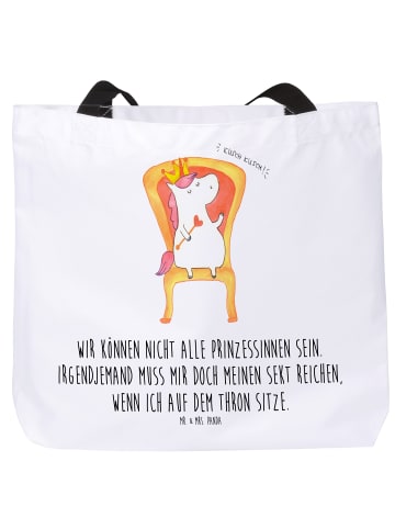 Mr. & Mrs. Panda Einkaufstasche Einhorn König mit Spruch in Weiß