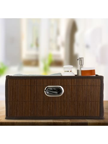 relaxdays Aufbewahrungskorb in Braun - (B)31 x (H)14 x (T)31 cm