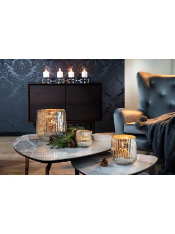 Fink Windlicht "Darcy" in Silber - H. 18 cm - D. 18 cm