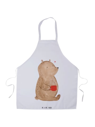 Mr. & Mrs. Panda Schürze Bär Kaffee ohne Spruch in Weiß