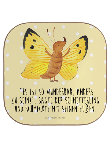 Mr. & Mrs. Panda gläseruntersetzer Schmetterling Zitronenfalter ... in Gelb Pastell