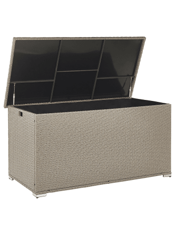 Beliani Truhe MODENA in /Grau/Beige - (W) 155 x (H) 80 x (L) 75 cm
