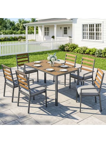Outsunny Gartengarnitur,146L x 80B x 74H cm,Naturholz