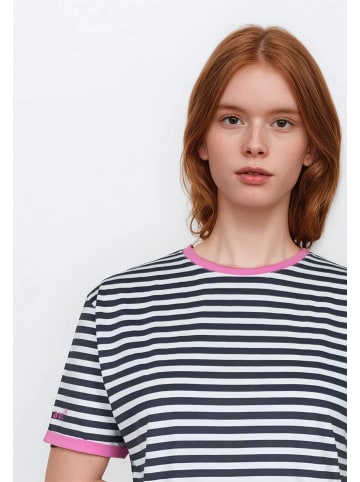 Salzhaut Rundhals T-Shirt für Damen in marineblau