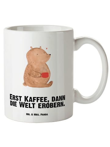 Mr. & Mrs. Panda Große Teetasse Bär Kaffee mit Spruch in Weiß