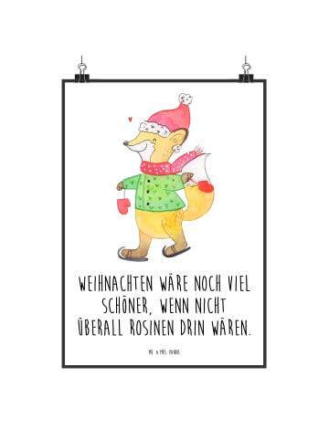 Mr. & Mrs. Panda Wanddeko Bild Fuchs Schlittschuhe mit Spruch in Weiß