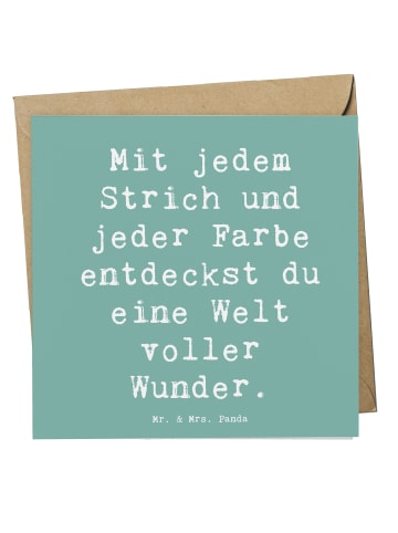 Mr. & Mrs. Panda Einladungskarte Spruch Die Freude an der Kreati... in Meeresbrise