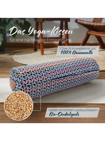 DoYourFitness Yoga-Bolster Tarik gefüllt Dinkelspelz rund Style 17 Bunt