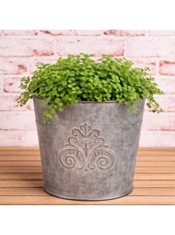 AltoBelli Blumentopf VERA Antik Patina Metall 16x13 cm