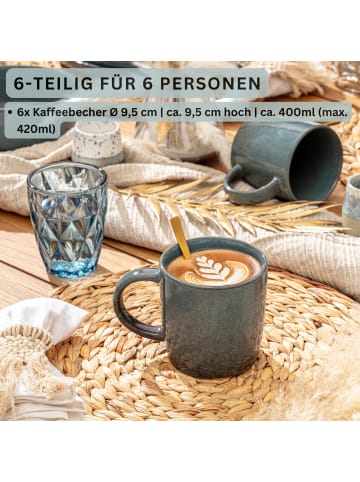 Sänger KAFFEEBECHER KAIRO OCEAN - 6 teilig aus Steingut