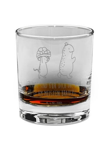 Mr. & Mrs. Panda Whiskey Glas Schildkröte Maus mit Spruch in Transparent