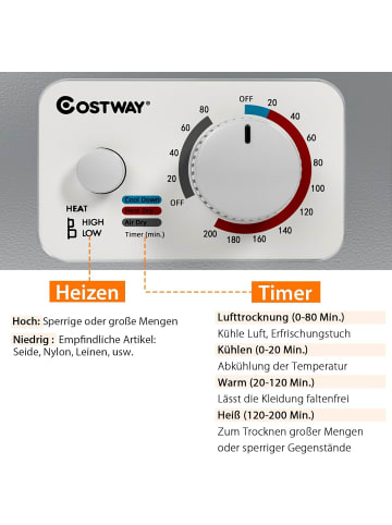 COSTWAY Wäschetrockner in Silber