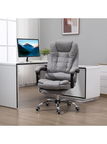 Vinsetto Bürostuhl mit Massagefunktion-65B x 70T x 111-119H cm-Grau