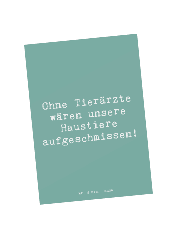 Mr. & Mrs. Panda Postkarte Spruch Tierarzt Helden mit Spruch in Meeresbrise