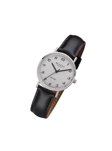 Regent Analog-Armbanduhr Regent Lederarmband schwarz mittel (ca. 32mm)