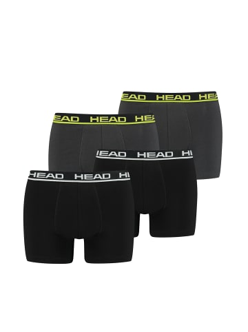 HEAD Boxershorts Head Basic Boxer 4P in Black/Phantom Lime