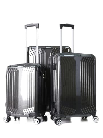 Cheffinger Koffer 3 tlg Trolley Set Kofferset Gepäck Polycarbonat in Schwarz