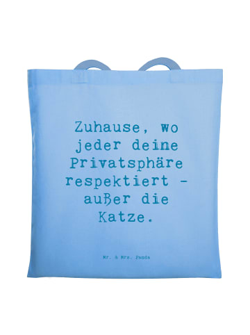Mr. & Mrs. Panda Einkaufstasche Spruch Geborgenheit im Zuhause m... in Sky Blue