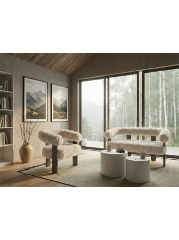 Beliani 2-tlg Sitzgruppe ILBRO in Weiß/Braun