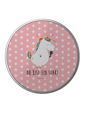 Mr. & Mrs. Panda Aufbewahrungsbox Einhorn Sänger mit Spruch in Rot Pastell