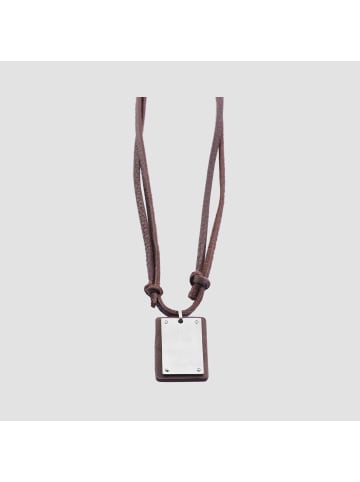 Adeliás Unisex Halskette aus Edelstahl 98 cm in braun