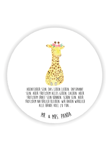 Mr. & Mrs. Panda Rund Magnet Giraffe Blumenkranz mit Spruch in Weiß