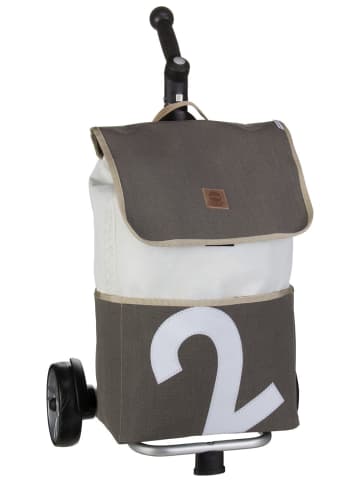 360 grad Einkaufstasche Mole in Tweed Weiß