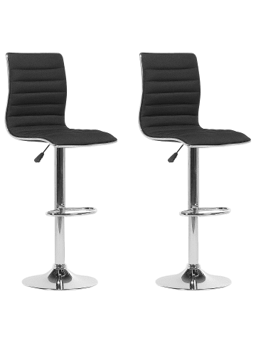 Beliani 2er-Set Drehhocker LUCERNE in Schwarz/Silber
