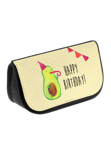 Mr. & Mrs. Panda Beautytasche Avocado Geburtstag mit Spruch in Gelb Pastell