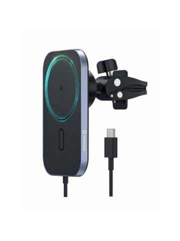 Swissten MagSafe Air Vent Auto-Halter mit 15W Drahtloser Ladefunktion in schwarz
