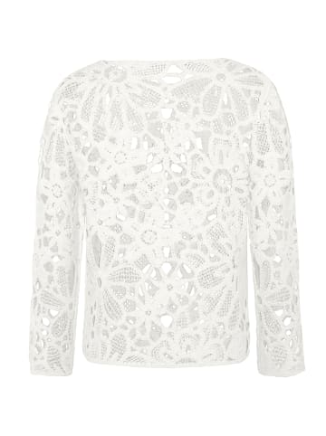 Betty Barclay Lochstrick-Pullover mit U-Boot-Ausschnitt in Rohweiß