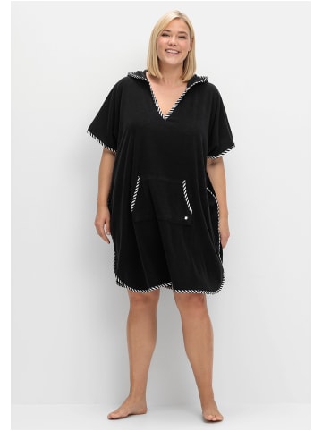 sheego Bade-Poncho in schwarz