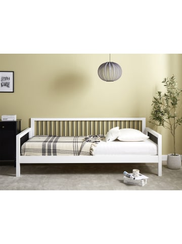 Beliani Tagesbett TRICOT in Weiß/Schwarz - (W) 96 x (H) 77 x (L) 211 cm