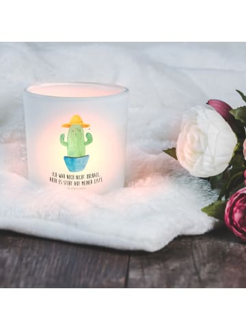 Mr. & Mrs. Panda Deko Windlicht Kaktus Hut mit Spruch in Transparent