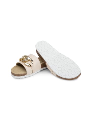 VITAFORM olivenblattgegerbtes Softnappaleder Pantoletten in beige