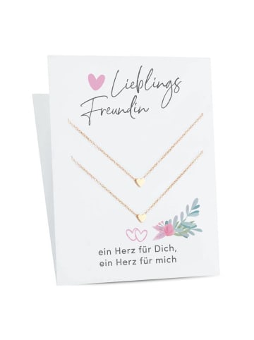 Himmelsflüsterer  Freundschaftshalskette "LieblingsFreundin - ein Herz für Dich, ein ..." Bronze