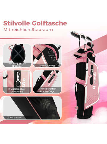 COSTWAY Golfschläger 4 tlg. Set 8-10 Jahren in Rosa