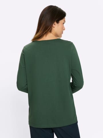 Sieh an! Langarmshirt in moos-weiß