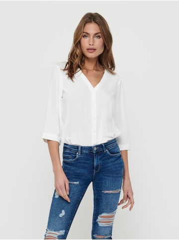 JACQUELINE de YONG Leichtes Crepe Hemd Blusen Shirt Basic Top Oberteil JDYLION in Weiß
